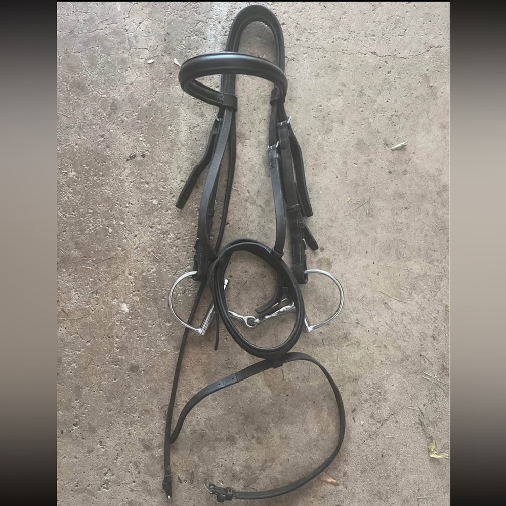 Brown Horse size Hunter Bridle, flash noseband